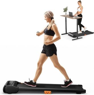 Costway Costway - Cinta De Correr, 12 Programas Preestablecidos, Cinta De Andar Escritorio, 1-6,5 Km/h, Control Remoto Reloj/pantalla Led, Walking Pad Carga 1