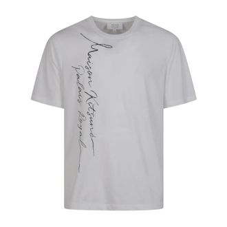 Maison Kitsun&eacute; T-Shirts, male, White, Size: M Poetic Script Light Regular Tee-Shirt