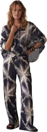 Summum Overhemden, Dames, Veelkleurig, 2Xl, Katoen, Tie Dye Blouse