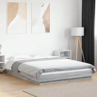 Berkfield Home Bed Frame with LED Lights without Mattress Grey Sonoma 120x190cm | Size: 120x190 cm