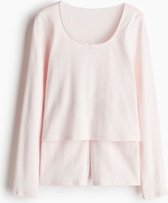H&M Pyjama mit Pointellemuster - Pink