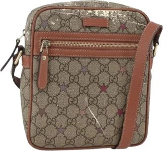 Gucci Pre-owned Cross Body Bags, female, Beige, Size: ONE SIZE Pre-owned Vintage PVC GG Shoulder Bag