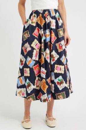 FRNCH Borth Print Midi Skirt in Timbres Print at Nordstrom, Size X-Small