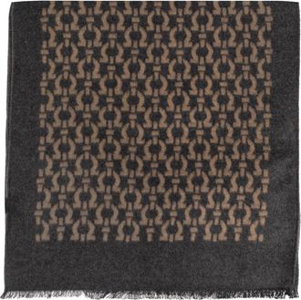 Ferragamo Monogram Sjaal - Heren - Zijden sjaals - Grijs - ONE Size - Accessoires