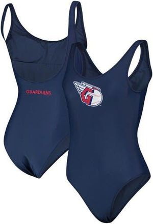 G-III 4Her by Carl Banks Womens G-III 4Her by Carl Banks Navy Cleveland Guardians Making Waves One-Piece Swimsuit at Nordstrom, Size X-Large
