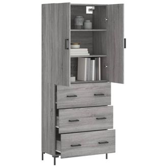 Berkfield Home Highboard Grey Sonoma 69.5x34x180 cm Engineered Wood