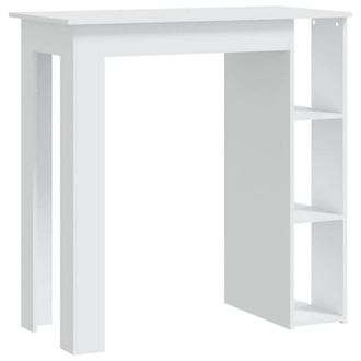 Berkfield Home Bar Table with Shelf White 102x50x103.5 cm Engineered Wood