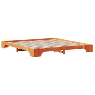 Berkfield Home Bed Frame Wax brown Solid wood 200 x 200 cm Bed Frame