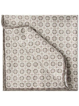 Brunello Cucinelli Zijden pochet met print - Bruin