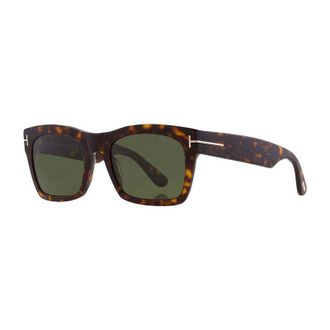 Tom Ford Sunglasses Square Full Rim, Havana Frame And Green Lens Ft106256N