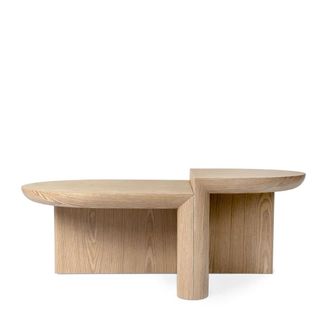 Koketto Home Mesa de centro color roble formada por dos piezas