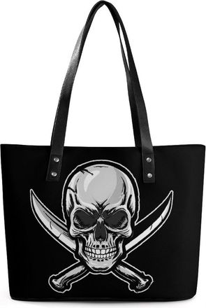 Generic Pirate Flag Hoodies Skull Sweatshirts Skull And Swords Tote Bags for Women Cute Shoulder Purses Handbags