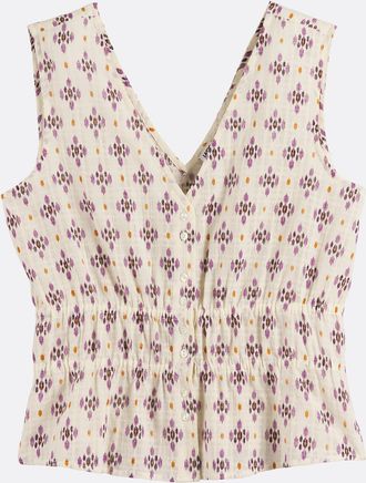 La Redoute Collections Bedrukte mouwloze top met V-hals