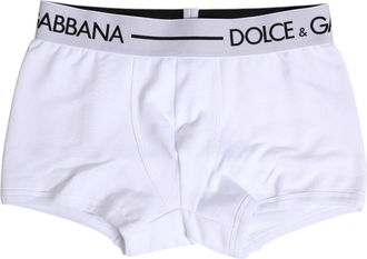 Dolce & Gabbana Witte Katoenen Stretch Regular Boxer Ondergoed