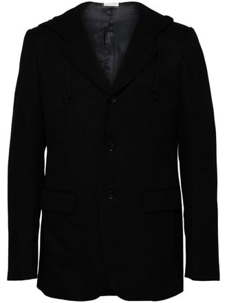 Comme Des Garçons hooded twill blazer - Black