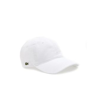 Lacoste Baseball Cap Twill Katoen Biologisch - Heren - Petten - Wit - ONE Size - Katoen - Accessoires