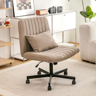 STILVORA Sedia Da Ufficio Fauteuil Da Ufficio Girevole, Altezza Regolabile, Schienale Inclinabile Senza Braccioli, Kaki
