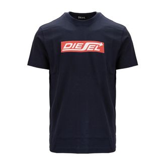 Diesel T-shirt met ronde hals - Heren - Tops - Blauw - Maat: L Katoen