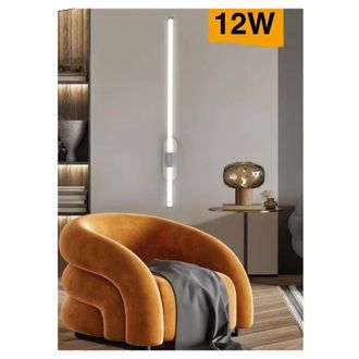 Trade Shop Trade Shop Traesio - Trade Shop - Applique A Led 12 Watt Tubo Lungo Bianco Moderno Luce Fredda Calda Naturale E80
