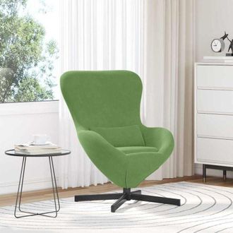vidaXL Poltrona uovo Verde chiaro Velluto - Vidaxl