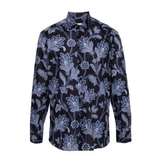 Etro Etro, Casual Shirts, male, Multicolor, Size: L Floral Print Cotton Shirt