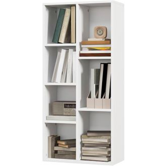 HOMCOM Homcom - Scaffale Libreria Moderno a Cubi con 7 Ripiani in Truciolato Bianca