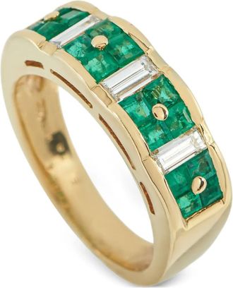 Luxury Bazaar Anello in oro giallo 18 carati con smeraldo e diamanti