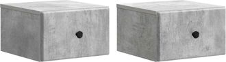 vidaXL Mesita De Noche De Pared 2 Uds. Gris Hormig&oacute;n 34,5 X 33 X 20 Cm Vidaxl