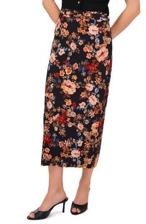 Ted Baker Floral Belted Midi Skirt in Rich Black at Nordstrom Rack, Size 4