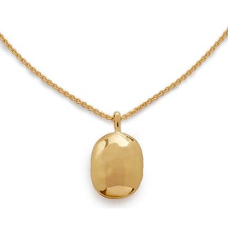 Monica Vinader Mini ID Locket Necklace in 18Ct Gold Vermeil/ss at Nordstrom