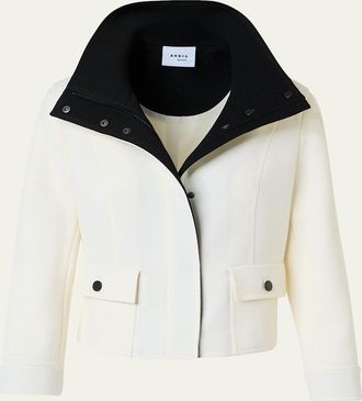 Akris Wool Tricotine Zip Jacket