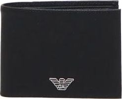 Emporio Armani Zwarte Logo Bifold Portemonnee in Zwart - Heren - Portefeuilles - Zwart - ONE Size - Leer - Accessoires