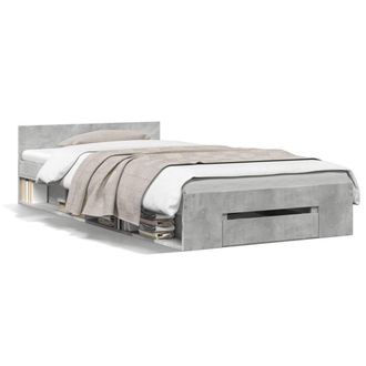 Berkfield Home Bed Frame with Drawer without Mattress Concrete Grey 90x190 cm Single