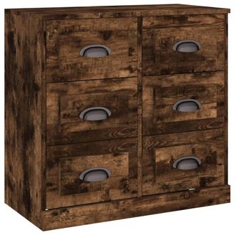 Berkfield Home Sideboard Smoked Oak 70x35.5x67.5 cm Engineered Wood in Brown