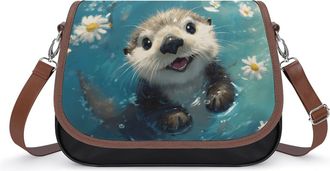 Generic Sea Otter Floating in Water Fashion Womens Crossbody Bags Novelty Handbag Shoulder Bag Purse