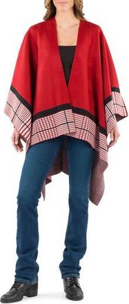 Patricia Nash Plaid Border Ruana in Red at Nordstrom Rack