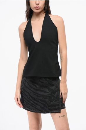 The Attico Harlterneck Top with Side Zip size 40