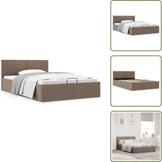vidaXL Letto con meccanismo idraulico - vidaXL Giroletto con Contenitore Grigio Talpa in Tessuto 120x200 cm - Letto con contenitore in tessuto