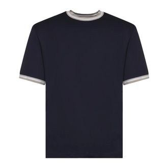 Eleventy T-Shirts, male, Blue, Size: S T-Shirts