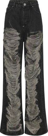 Philipp Plein Skater Fit Jeans - Dames - Loose Fit Jeans - Zwart - W26 - Denim - Jeans