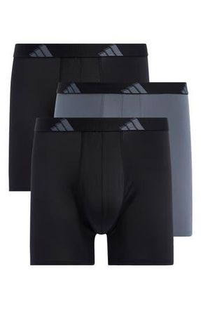 adidas All Day Microfiber Boxer Brief in Black/Onix Grey/Black at Nordstrom Rack, Size X-Large