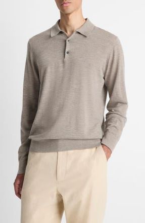Vince Merino Wool & Cashmere Polo in Heather Smoke at Nordstrom Rack, Size X-Small