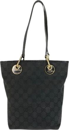 Gucci Pre-owned Tote Bags, female, Black, Size: ONE SIZE Pre-owned GG Canvas Tote Bag