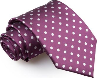 DQT Woven Polka Dot Classic Patterned Fashion Casual Neck Tie for Men in Purple