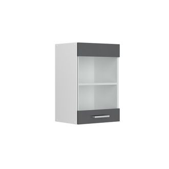 Vicco Armario De Cocina Con Vidrio R-line, Antracita Alto Brillo, 40 Cm