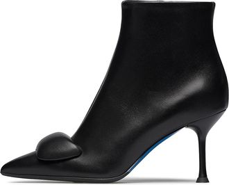 Loriblu Enkellaarsjes - Dames - Laarzen met Hak - Zwart - 36 EU - Leer - Schoenen