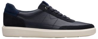 Clarks Mens Brodin Lo Sneaker, Navy Leather, 8 UK
