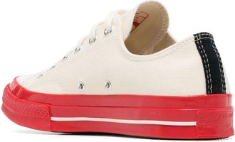 Comme Des Gar&ccedil;ons Mens Play Sneaker White Canvas Rubber