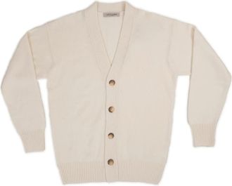 La Fileria Truien & Vesten, Heren, Wit, L, Polyester, Geknoopte Cardigan Sweatshirts & Hoodies