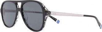 Orlebar Brown Mens Estoril Pilot-Frame Sunglasses In Black Shiny Steel